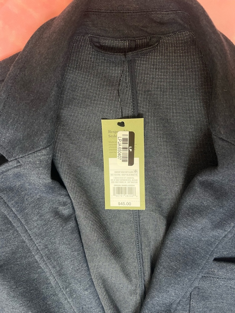 NWT Men's Comfort Wear Knit Blazer - Goodfellow & Co Deep Blue Small - Picture 4 of 6